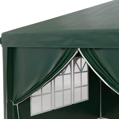 Outsunny 3 x 6m Pop-Up Gazebo, with Curtain Walls and Windows - Dark Green 