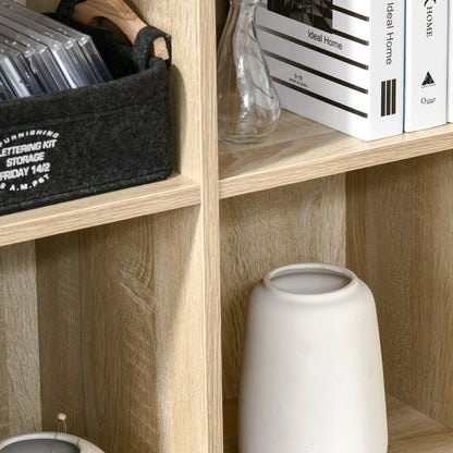 HOMCOM Six-Cube Bookcase - Oak Wood Effect 