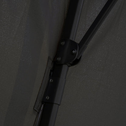 Outsunny Cantilever Parasol 360 Degree Rotation Angle Adjustment Outdoor Market Garden Umbrella - Dark Grey 