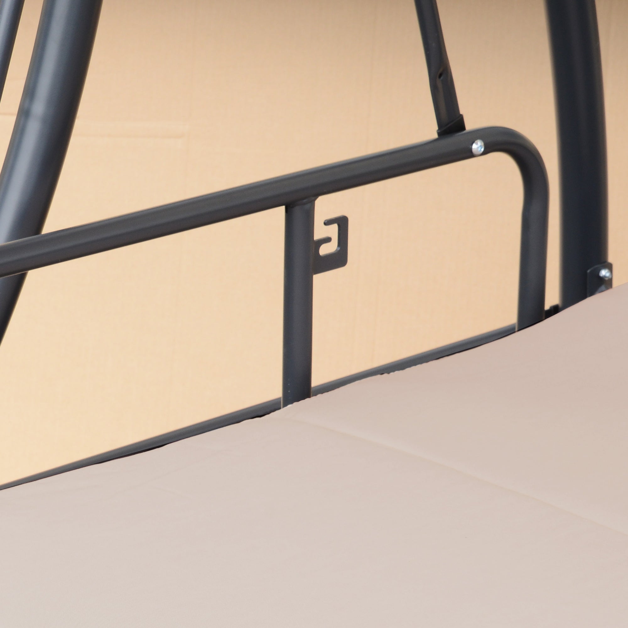 Outsunny 3-Seater Swing Chair, Steel, Polyester-Beige 