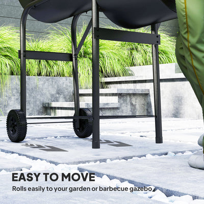Outsunny Barbecue Grill Portable Outdoor Charcoal BBQ Grill with Offset Smoker 109 x 60 x 120 cm Black 
