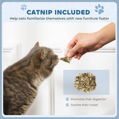 PawHut 2 in1 Cat Scratching Board with Catnip for Indoor Cats, 26.5 x 57 x 26.5cm, Blue 