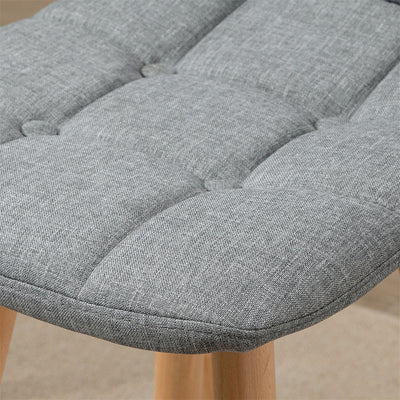 HOMCOM Bar stool Set of 2 Armless Button-Tufted Counter Height Bar Chairs with Wood Legs & Footrest, Grey 