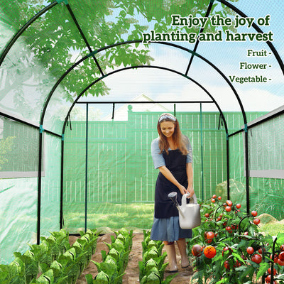 Outsunny 300 x 200cm Walk-In Polytunnel Greenhouse - Green 