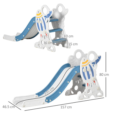 AIYAPLAY Space-Themed Baby Slide, Indoor Freestanding Kids Slide, for Ages 1.5-3 Years - Blue 