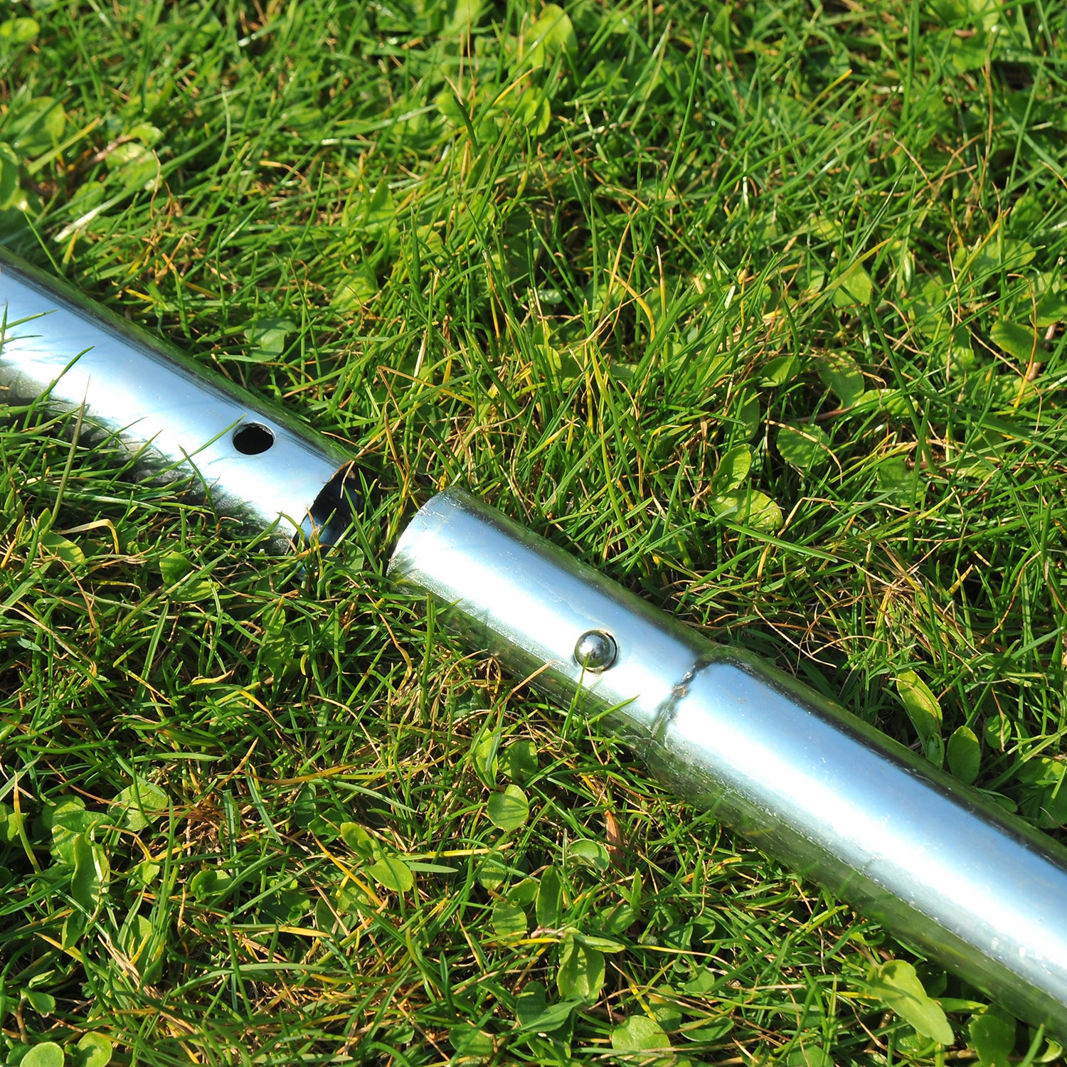 Outsunny Garden Rolling Lawn Aerator Heavy Duty Steel Grass Roller w/ Adjustable Handle 