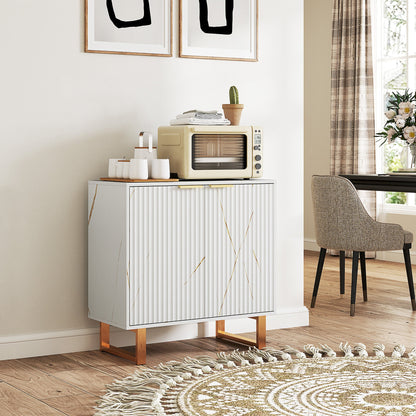 HOMCOM Elegant Storage Sideboard - White/Gold-Tone 
