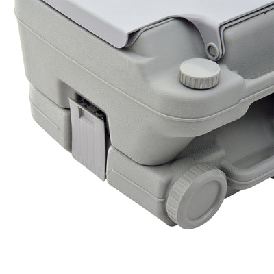 HOMCOM 10L Portable Travel Toilet Outdoor Camping Picnic with 2 Detachable Tanks & Push-button Operation, Grey 