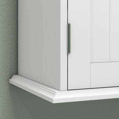 HOMCOM Bathroom Wall Cabinet, 3-Tier Wall-Mounted Bathroom Storage Cabinet with Adjustable Shelf, White