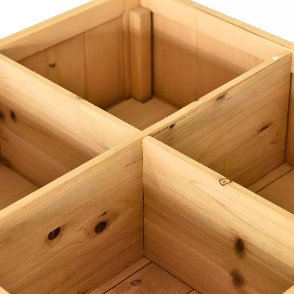 Outsunny Garden Wooden Planters, Rectangular 8 Compartment Plant Stand, Oak Tone 