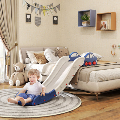 AIYAPLAY Kids Slide for Couch, Bed, Sofa, with Extended Length, Easy to assemble and Store, White and Blue 