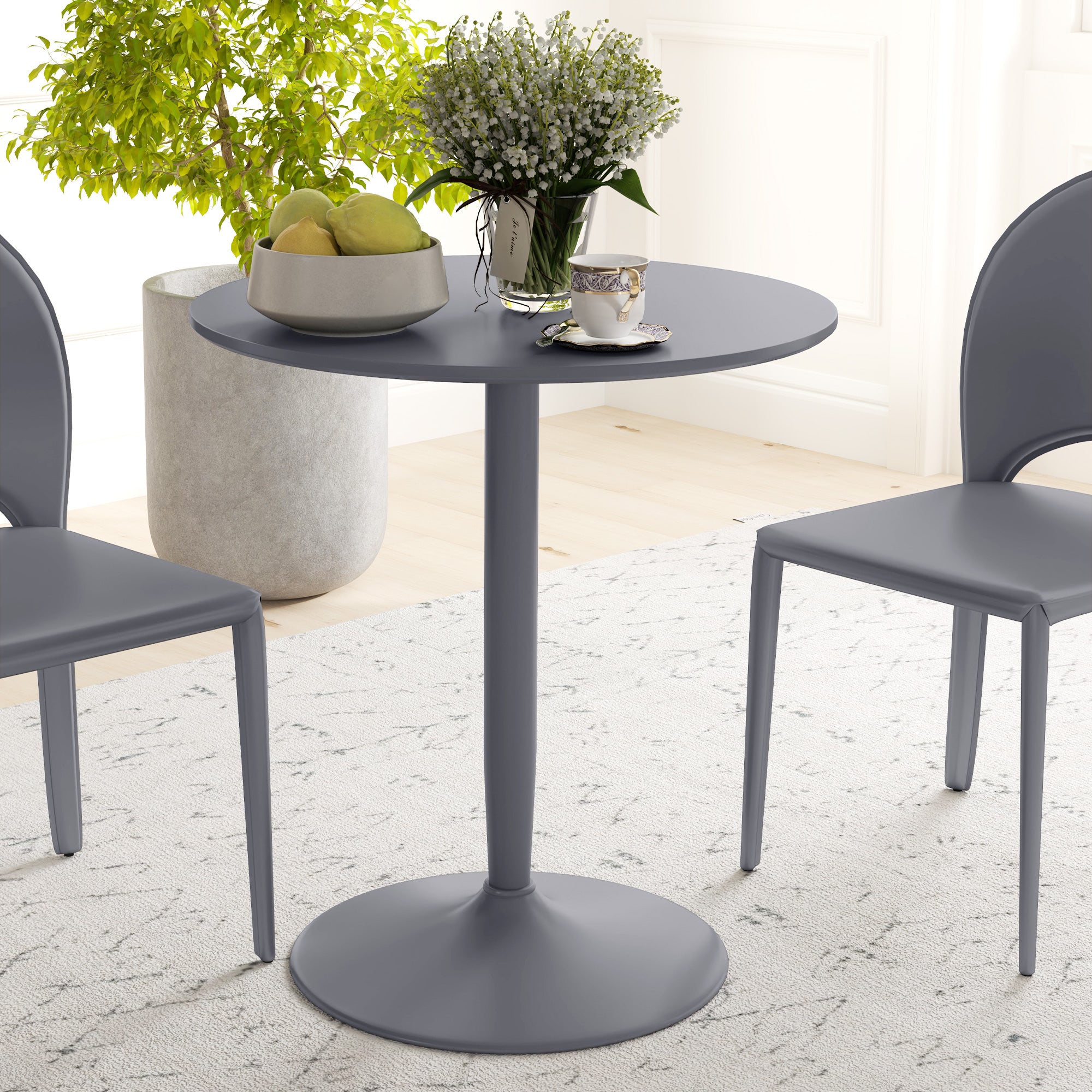 HOMCOM 75H x \'ce\'a670cm Two-Person Minimalistic Dining Table - Grey