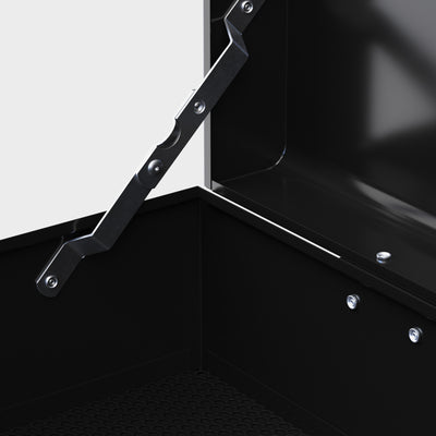 HOMCOM Steel Six Drawer Tool Storage Carry Chest, with Lock and Keys - Black 