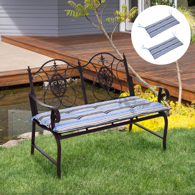 Outsunny Polyester Set Of 2 Swing Chair Cushion Blue Stripes 