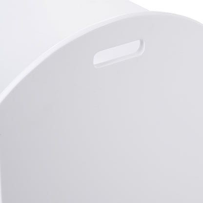 HOMCOM Kids Wooden Toy Box Organizer Children's Toy Storage with Lid Safety Hinge Side Handle Playroom Furniture White 