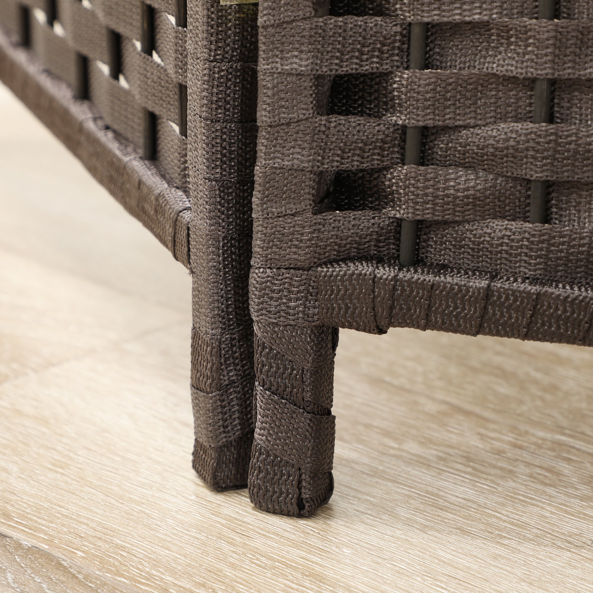 HOMCOM 4 Panel Folding Room Divider, Freestanding Privacy Screen for Living Room, Bedroom and Office, 160 x 170cm, Brown