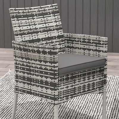 Outsunny Five-Pieces Rattan Dining Set - Mixed Grey 