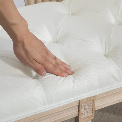 HOMCOM Vintage French Look Bed End Bench - Cream White 