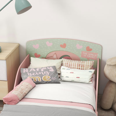 ZONEKIZ Toddler Bed Frame, Kids Bedroom Furniture for Ages 3-6 Years, Pink 