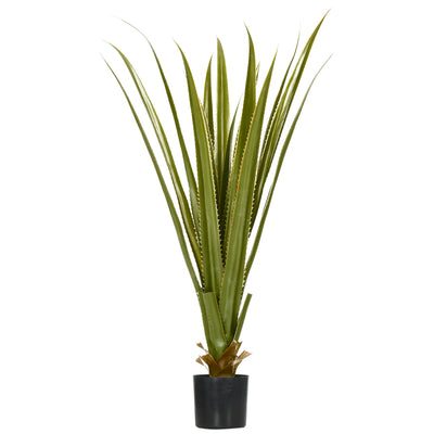HOMCOM Artificial Plants Agave Succulent in Pot Desk Fake Plants for Home Indoor Outdoor Decor, 15x15x90cm, Green 