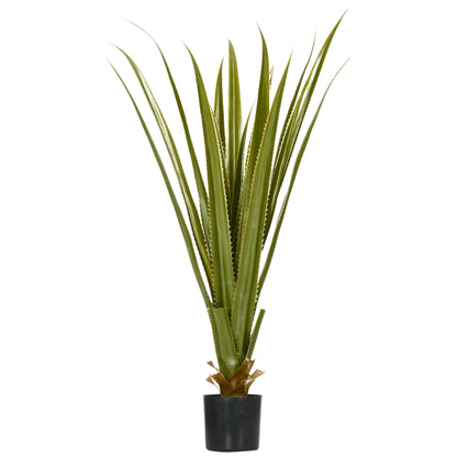 HOMCOM Artificial Plants Agave Succulent in Pot Desk Fake Plants for Home Indoor Outdoor Decor, 15x15x90cm, Green