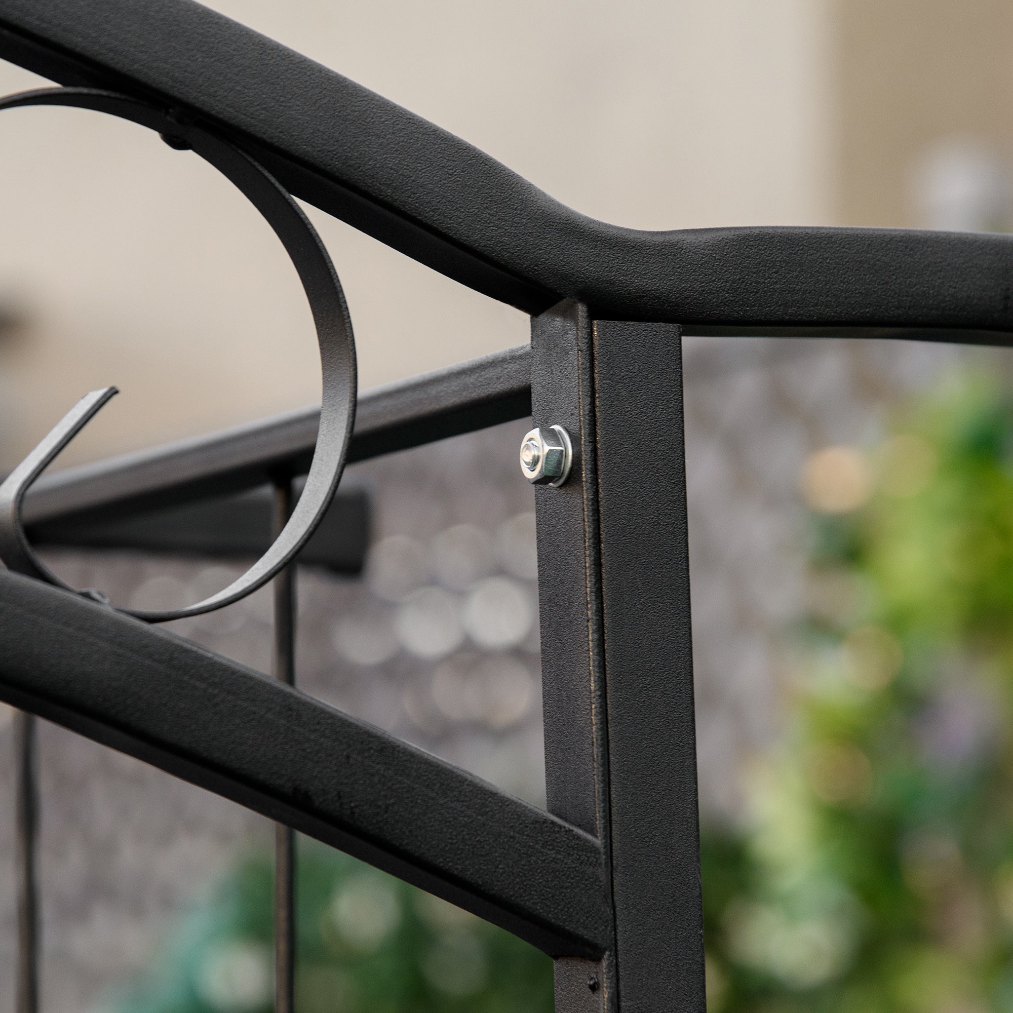 Outsunny 211cm Height Metal Garden Arch Arbor for Wedding Decor for Climbing Plants and Outdoor Decoration 