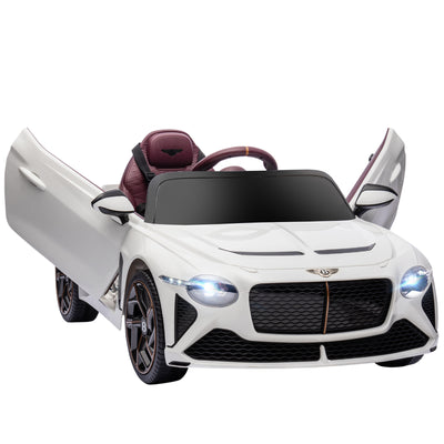 HOMCOM Bentley Bacalar Licensed 12V Kids Electric Car, with Remote Control, White 