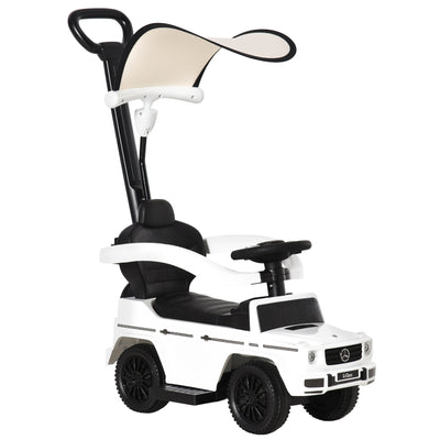 HOMCOM 3 in 1 Kids Children Ride on Push Car Toddler Sliding Car G350 Licensed Walker Foot to Floor Slider Push-Along with Horn Steering Wheel NO POWER Manual, White 
