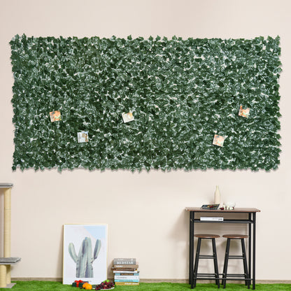 Outsunny 1-Piece Artificial Leaf Hedge Screen Privacy Fence Panel for Garden Outdoor Indoor Decor, Dark Green, 3M x 1.5M 