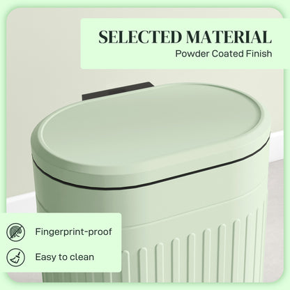 HOMCOM 20L Metal Kitchen Bin, with Soft-Close Lid - Light Green 