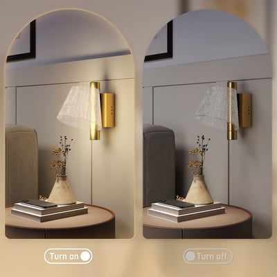 HOMCOM Led Wall Lamp 2 Pack, 5W Modern Indoor Starry Wall Light, Colour Temperature Adjustable 3000K/4000K/6500K, for Bedroom, Living Room, Hallway, Stairs, Gold Tone 