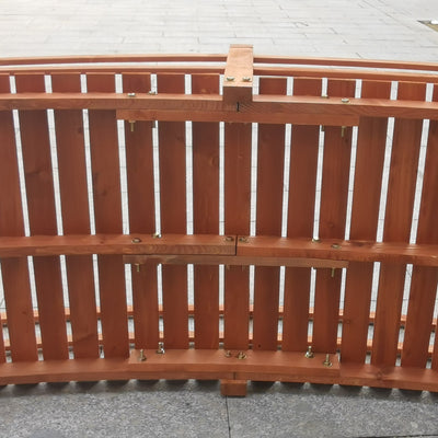 Outsunny 6FT Wooden Garden Bridge with Safety Railings, Classic Arc Footbridge for Stream Pond Walkway, Orange 
