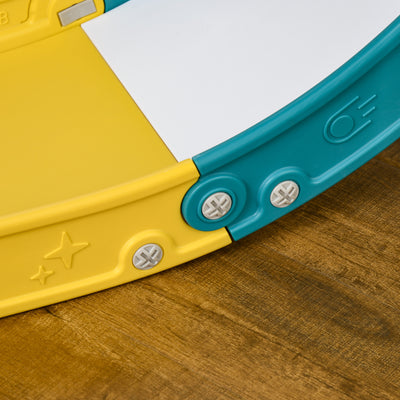 AIYAPLAY 4 in 1 Toddler Slide with Basketball Hoop, Climber, Telescope, Storage Basket, for Ages 1-3 Years, Yellow 