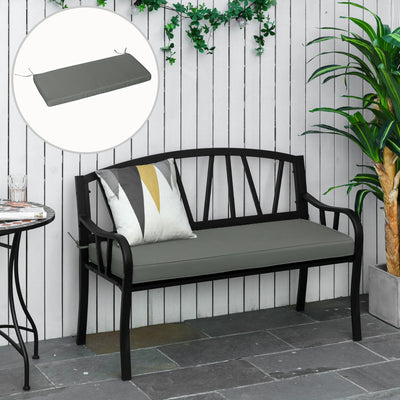 Outsunny Garden Bench Cushion 2 Seater Loveseat Seat Pad for Patio Swing Furniture for Indoor & Outdoor Use, 120 x 50 x 8 cm, Grey 