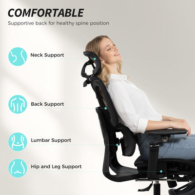 HOMCOM Ergonomic Office Chair, High Back Mesh Desk Chair, Black 