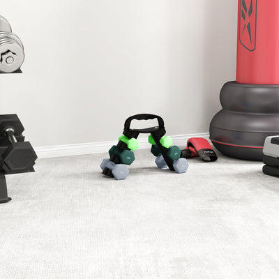 SPORTNOW Dumbbells Set with Storage Rack, 2 x 1kg, 2 x 2kg, 2 x 3kg, Green 