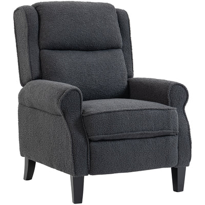 HOMCOM 132° Recliner Armchair, with Extended Footrest - Dark Grey 