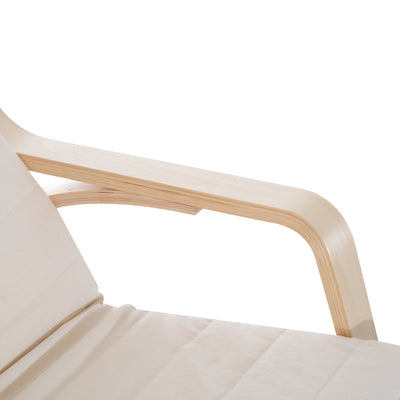 HOMCOM Rocking Lounge Chair Recliner Relaxation Lounging Relaxing Seat with Adjustable Footrest, Side Pocket and Pillow, Cream White 