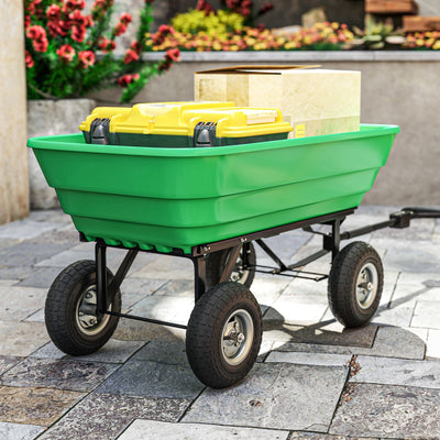 Outsunny Set of 4 Pneumatic Wheels, 10" Wheelbarrow Wheels Replacement for Barn Carts, Hose Carts, Garden Carts, Sack Trucks, Black 