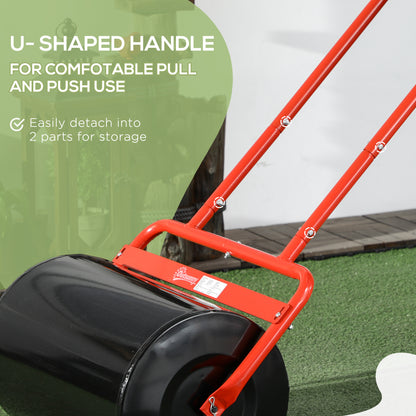 Outsunny 38L Fillable Cylinder Steel Lawn Roller - Red 