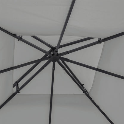 Outsunny 3(m) Gazebo Top Cover Double Tier Canopy Replacement Pavilion Roof Light Grey 