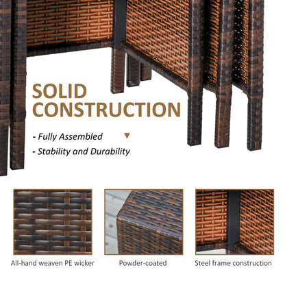 Outsunny 3 Pcs Rattan Nesting Tables Set-Brown 