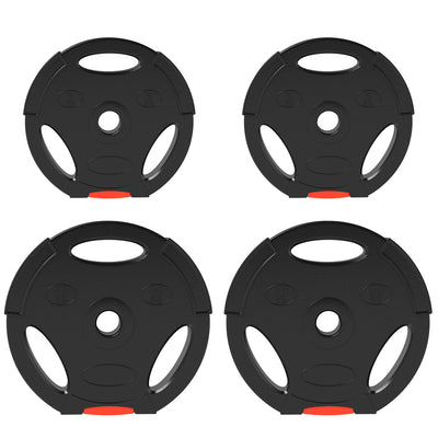 SPORTNOW Olympic Weight Plates Set, with Two 10kg and Two 5kg weights, Black 