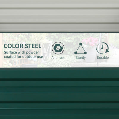 Outsunny Set of Two 60 x 60cm Steel Planter Boxes - Green 