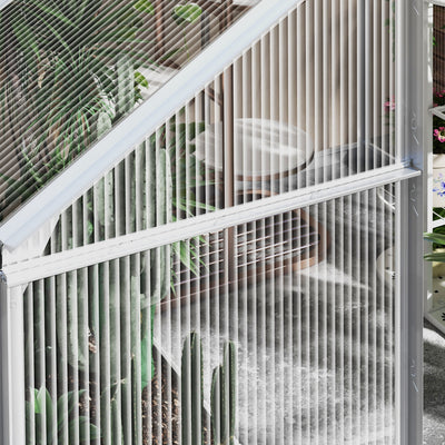 Outsunny 6 x 6ft Walk-In Greenhouse, Polycarbonate Greenhouse with Sliding Door, Window, Aluminium Frame, Foundation, Silver 