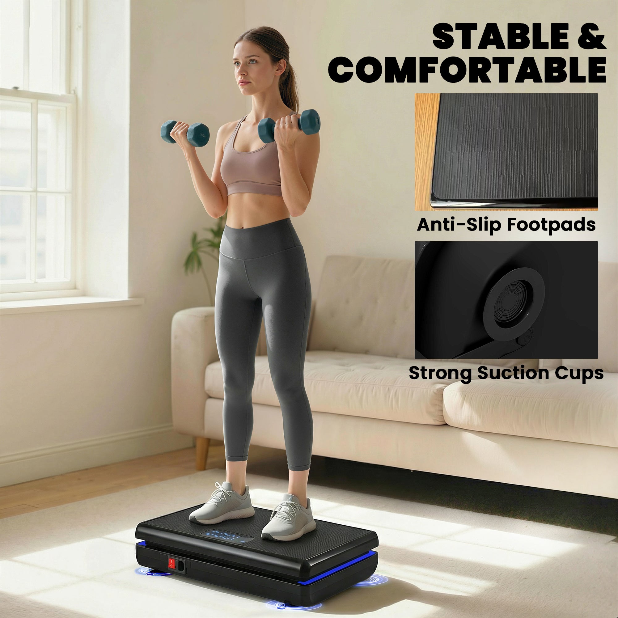 SPORTNOW Vibration Plate Exercise Machine with 120 Speed Levels, 5 Programs, Quiet Vibrating Plate with Resistance Bands 