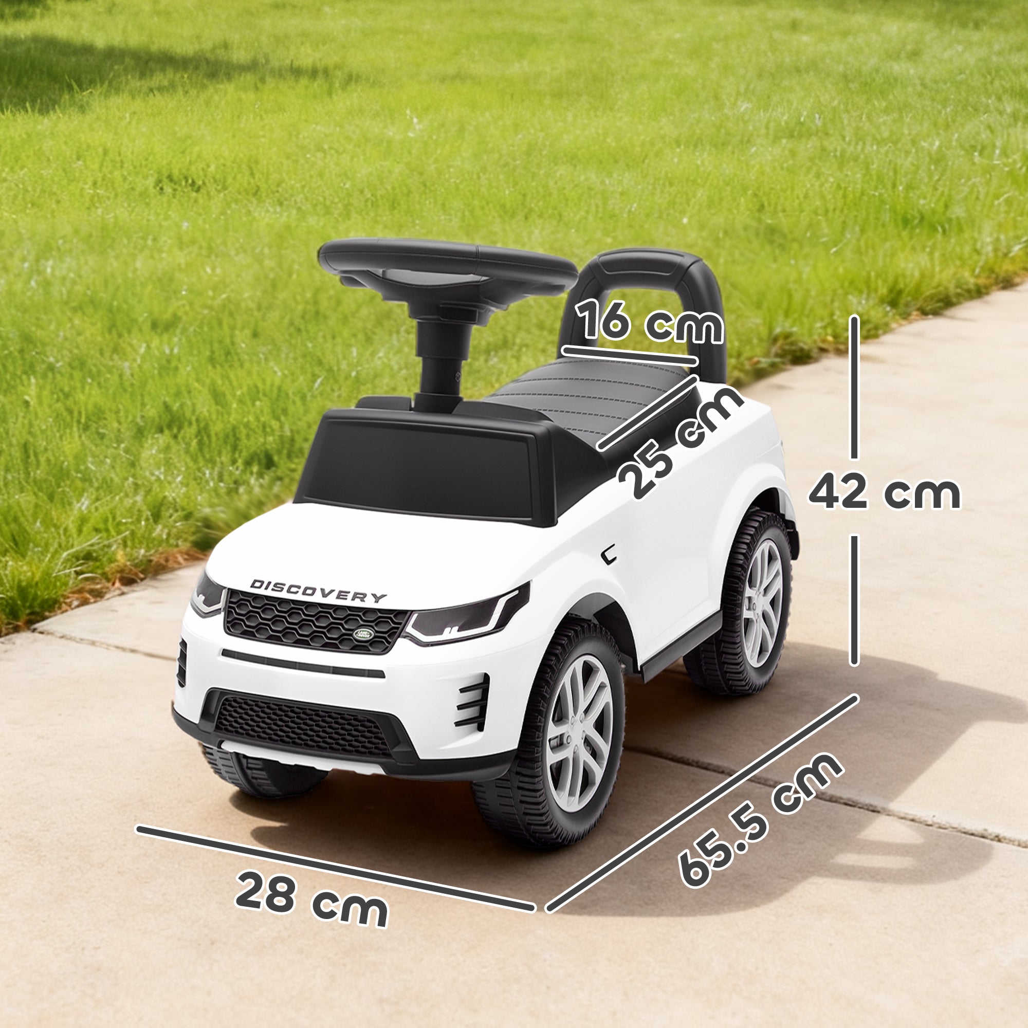 AIYAPLAY Land Rover Licensed Toddler Ride on Car with Horn, Engine Sounds, Under-Seat Storage, for 18-36 Months, White 