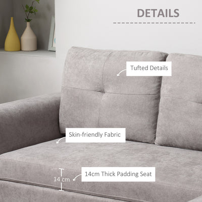 HOMCOM Linen-Look 'L' Storage Sofa Bed - Light Grey 