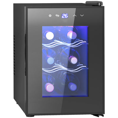HOMCOM Six Bottle 8-18\'e2\'84\'83 Countertop Wine Fridge - Black 