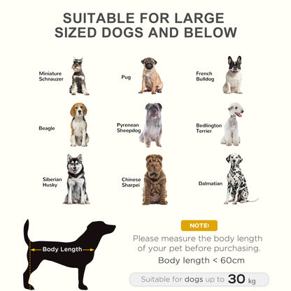 PawHut Large Raised Dog Bed Cat Elevated Lifted Cooling Portable Camping Basket Outdoor Indoor Mesh Pet Cot Metal Frame Brown 
